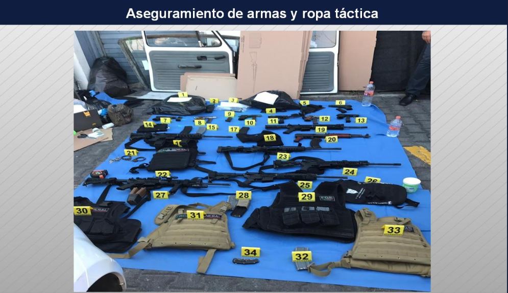 Localizan vehículos con armas y ropa táctica en Guadalajara, Jalisco
