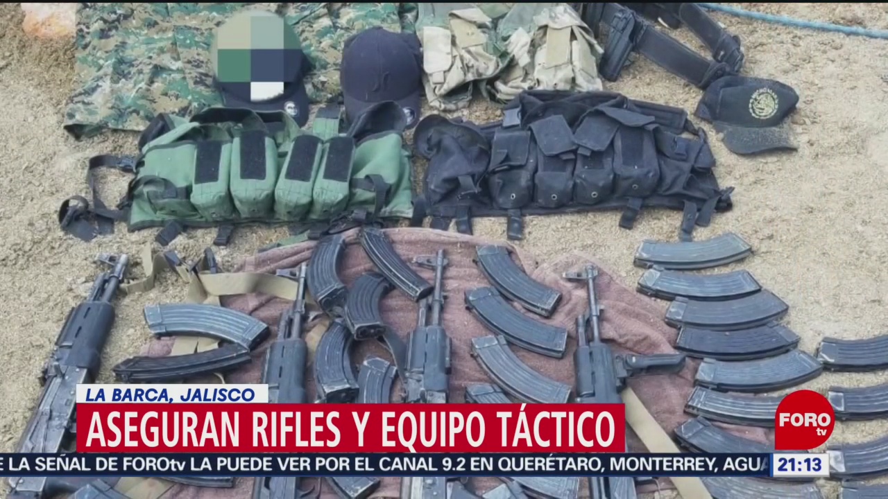 FOTO: Aseguran rifles y equipo táctico en La Barca, Jalisco, 17 marzo 2019