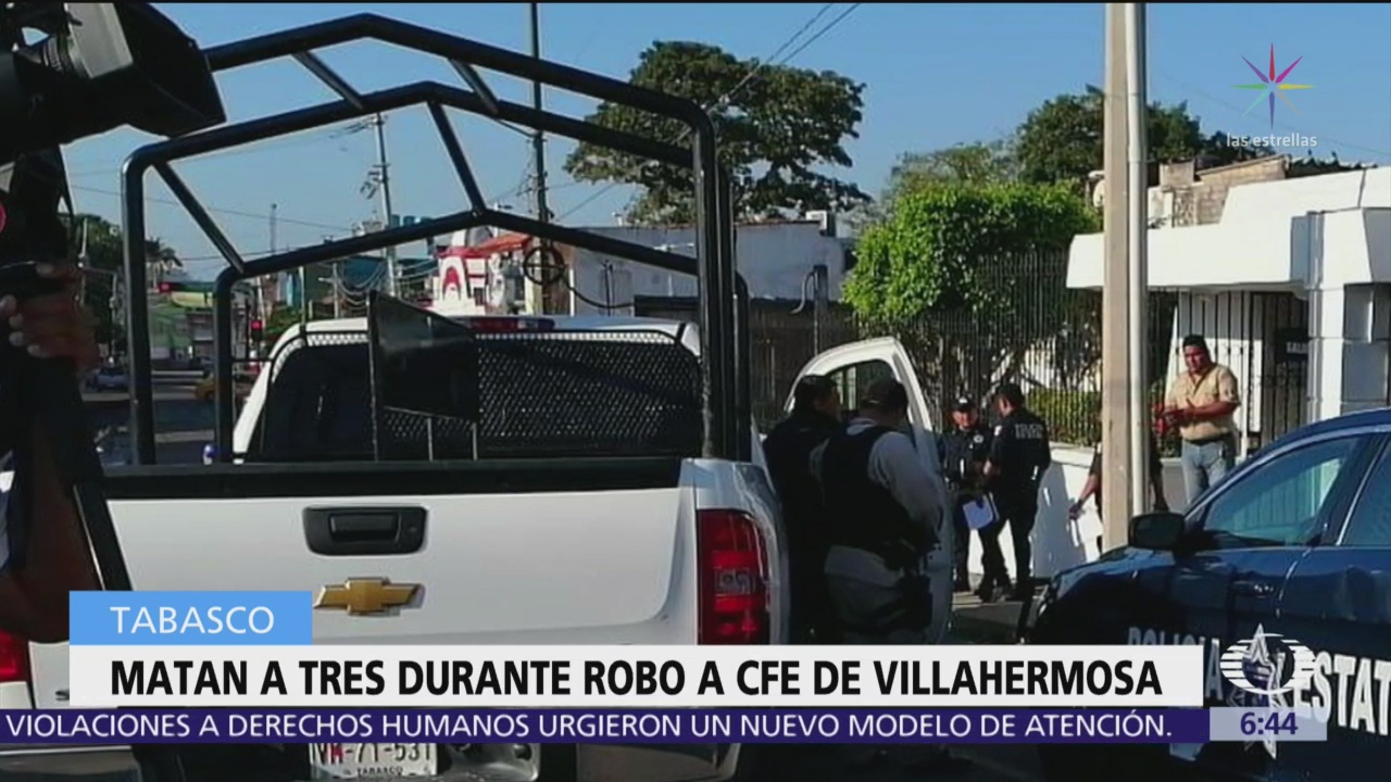 Asesinan a policía durante robo a CFE en Villahermosa