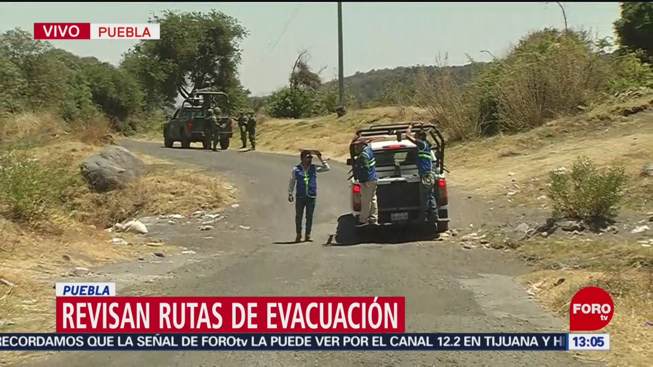 Foto: Autoridades revisan rutas de evacuación en poblados cercanos al Popocatépetl