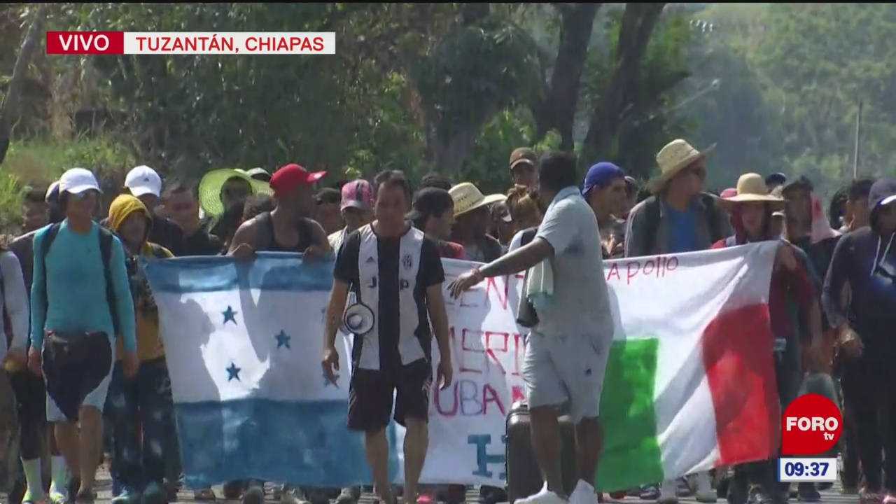 Avanza Segunda Caravana de Migrantes hacia Mapastepec, Chiapas