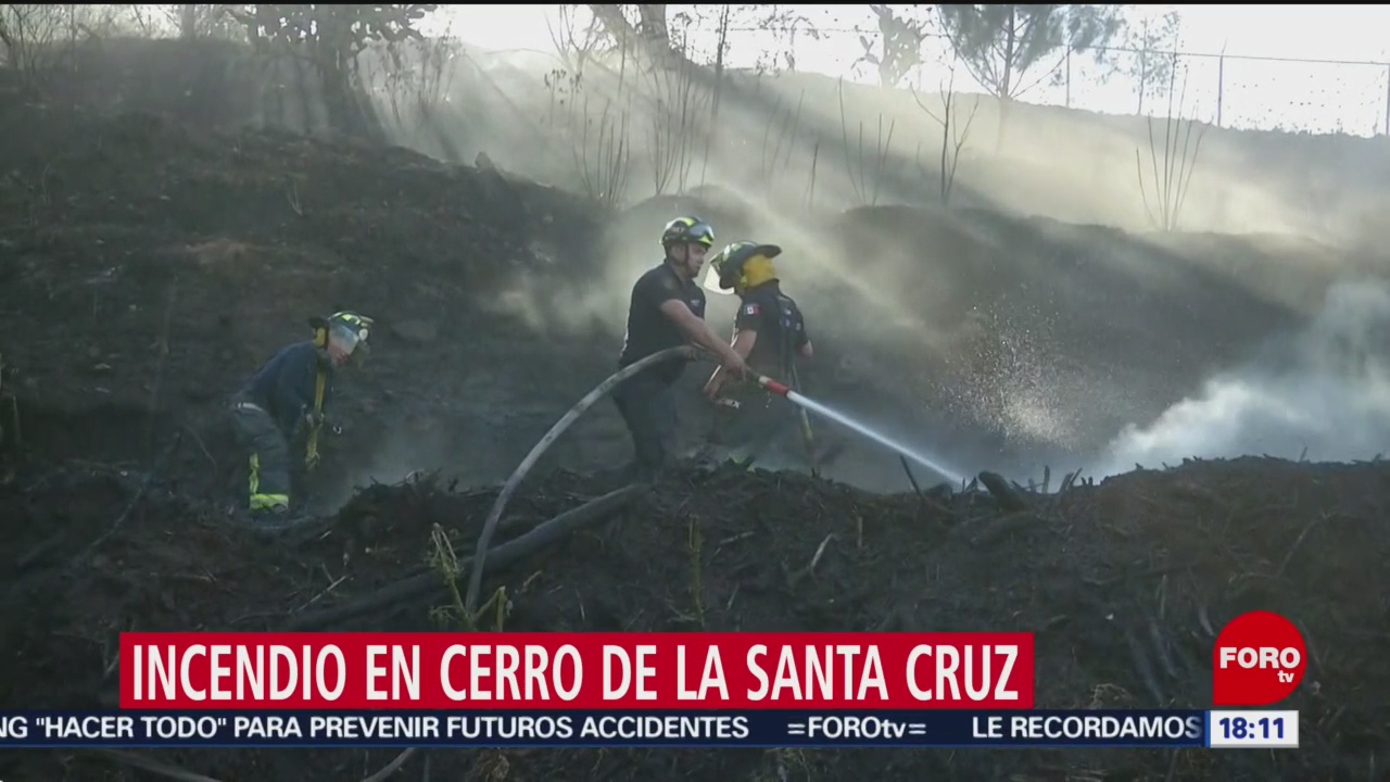 Foto: Bomberos combaten incendio en pastizales en Santa Cruz Xochitepec
