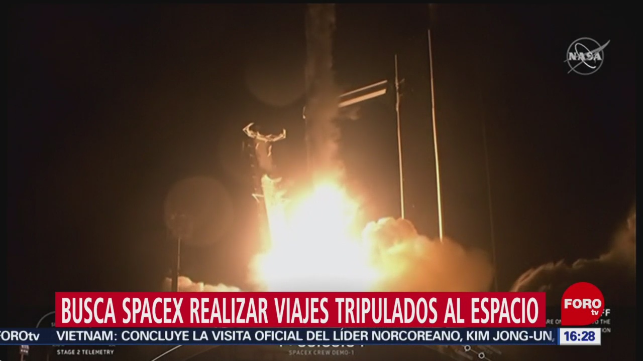 FOTO: Busca Spacex realizar viajes tripulados al espacio, 2 marzo 2019