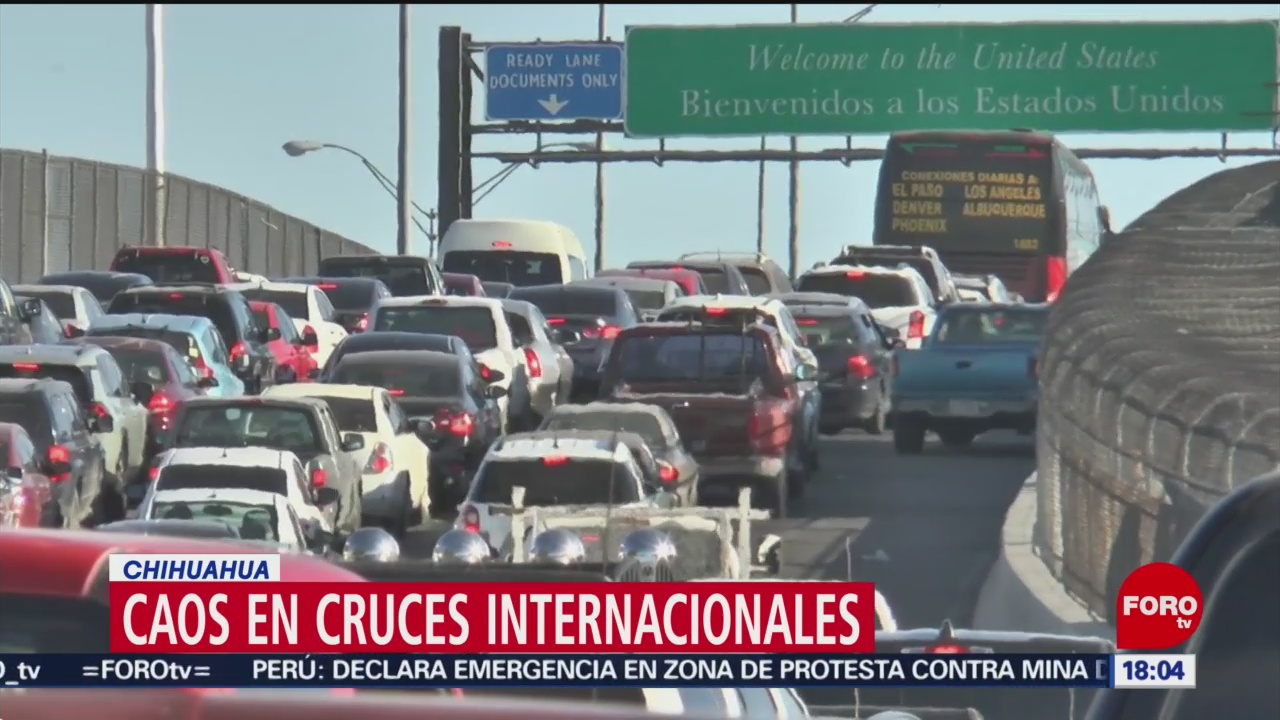 Foto: Caos Vial Cruces Fronterizos Chihuahua 29 de Marzo 2019