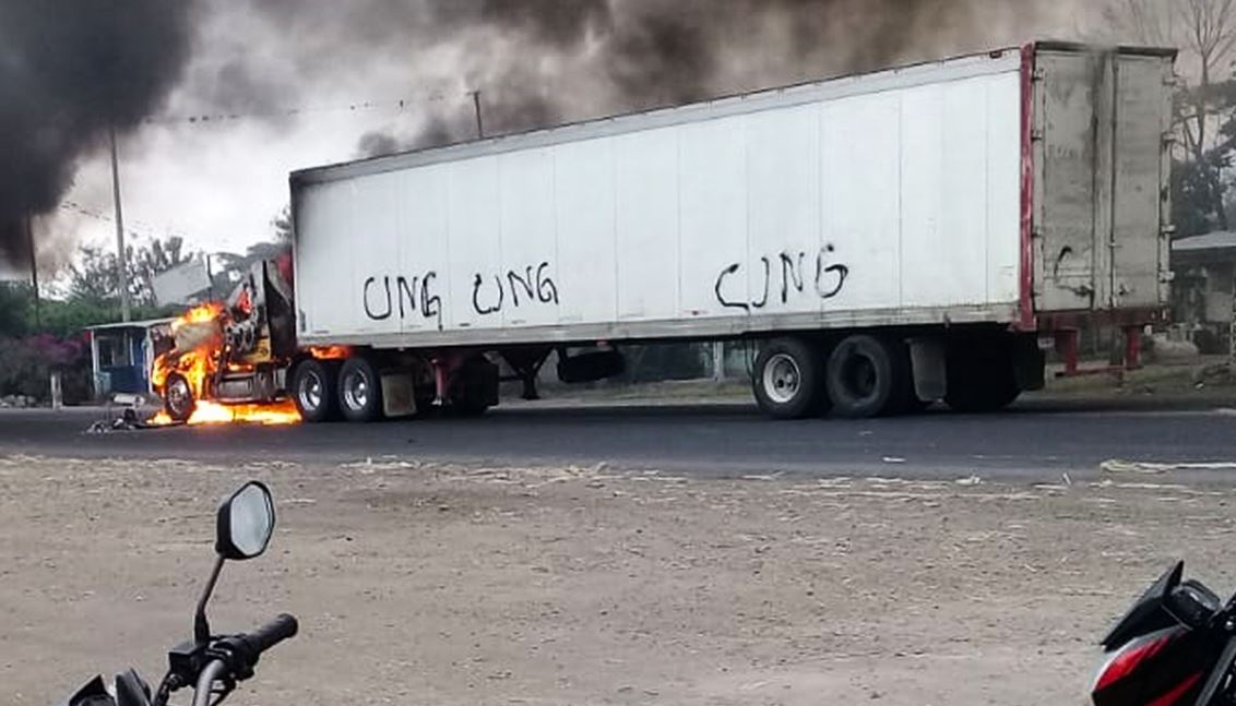 Foto: Este ataque se suma a los ocurridos desde la noche del jueves en diferentes puntos del estado por parte de integrantes del Cartel Jalisco Nueva Generación, el 16 de marzo de 2019 (Cuartoscuro) 