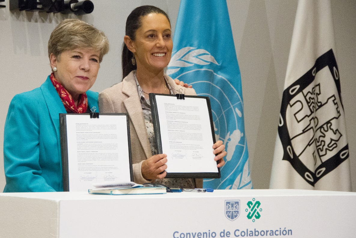 Foto: Claudia Sheinbaum, jefa del Gobierno, y Alicia Bárcena secretaria General de la Cepal, firmaron un convenio, Ciudad de México, marzo 5 de 2019 (Cuartoscuro)