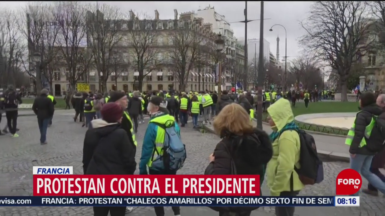 FOTO: Chalecos Amarillos protestan contra el presidente Macron en Francia, 2 marzo 2019