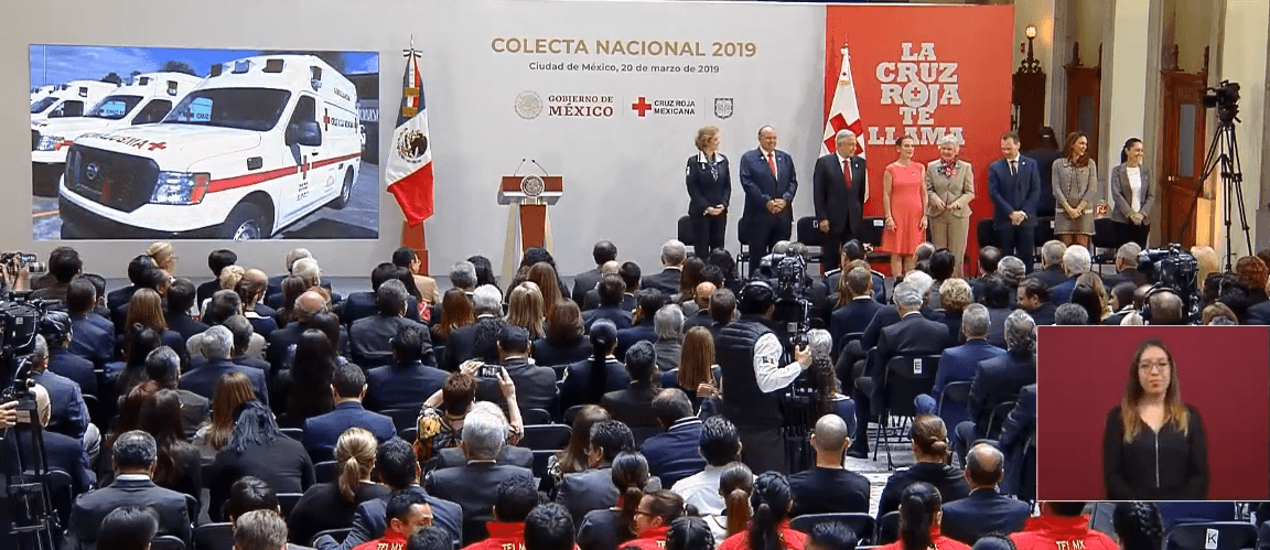 FOTO Colecta de Cruz Roja Mexicana 2019 inicia este 20 de marzo (YouTube/AMLO 20 marzo 2019 cdmx)