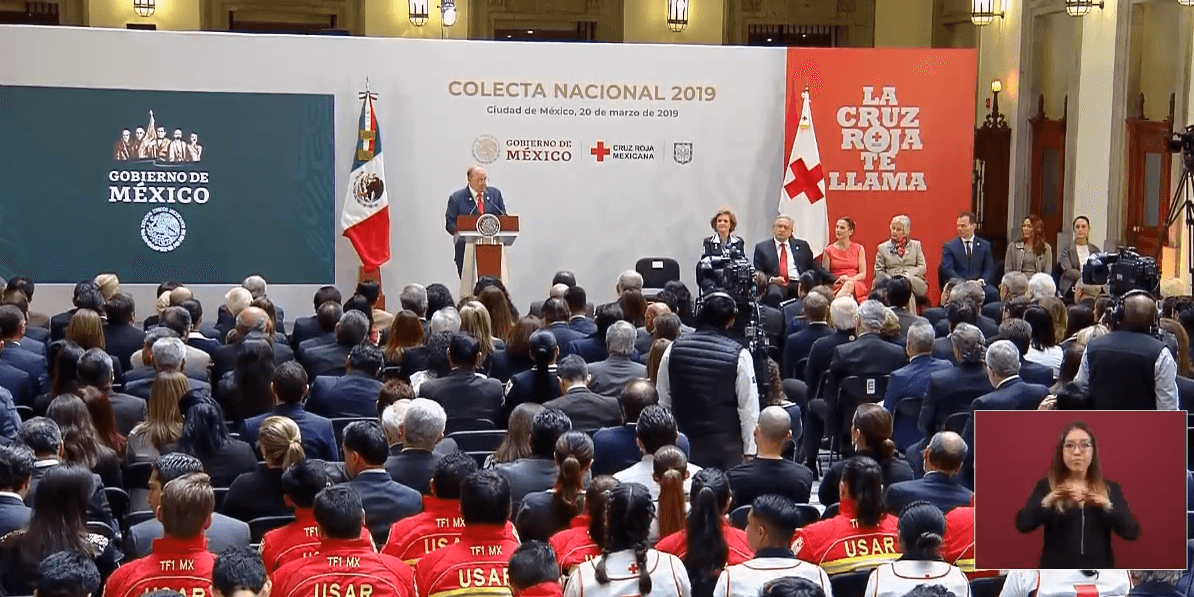 FOTO Colecta de Cruz Roja Mexicana 2019 inicia este 20 de marzo (YouTube/AMLO 20 marzo 2019 cdmx)