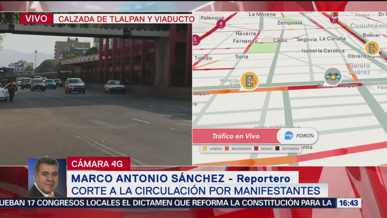 Foto: Comerciantes liberan tránsito tras bloqueo en Calzada de Tlalpan y Viaducto