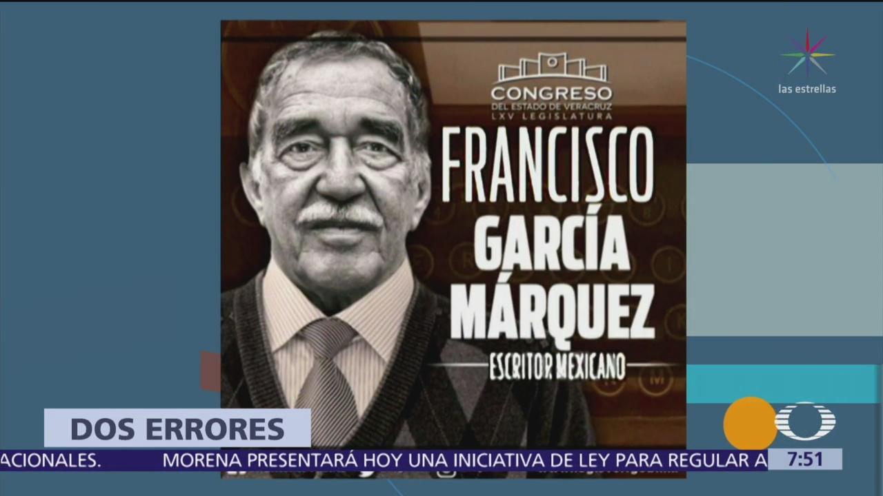 Congreso de Veracruz se equivoca al recordar natalicio de García Márquez