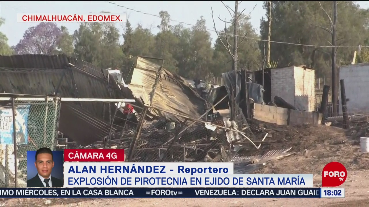 Foto: Controlan incendio por explosión de pirotecnia en Edomex