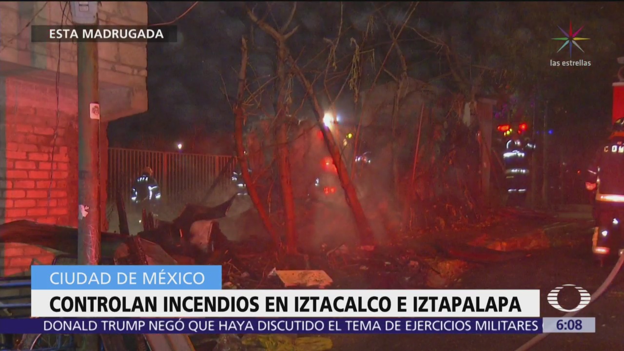 Controlan incendios en alcaldías Iztacalco e Iztapalapa