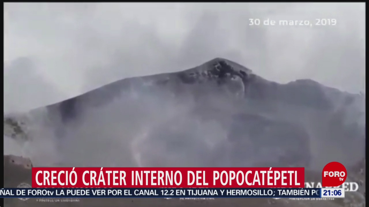 FOTO: Creció cráter interno del Popocatépetl, 31 Marzo 2019