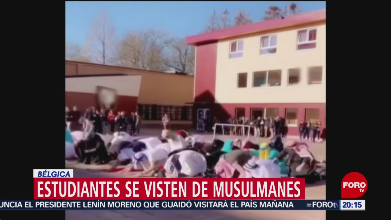 Foto: Estudiantes Belgas Disfrazados Musulmanes 1 de Marzo 2019