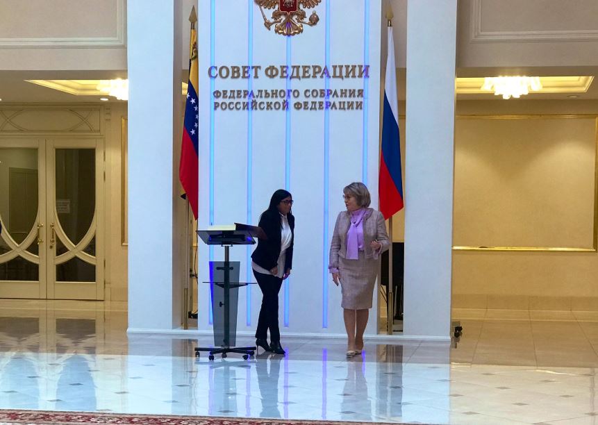 Foto: La presidente del Senado ruso, Valentina Matviyenko (d), recibió a la vicepresidente venezolana, Delcy Rodríguez (i) en la sede del Consejo de la Federación de Rusia, 3 marzo 2019
