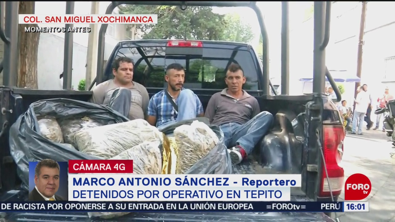 Foto: Detienen a 3 hombres con droga en Tepito