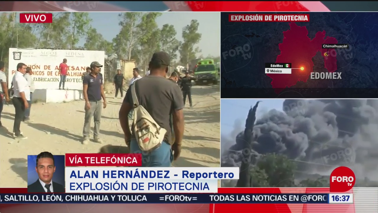 Foto: Equipos de emergencia atienden explosión de pirotecnia en Edomex