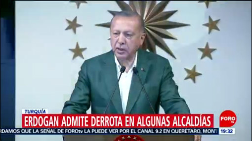 Erdogan admite derrota en algunas alcaldías en Turquía