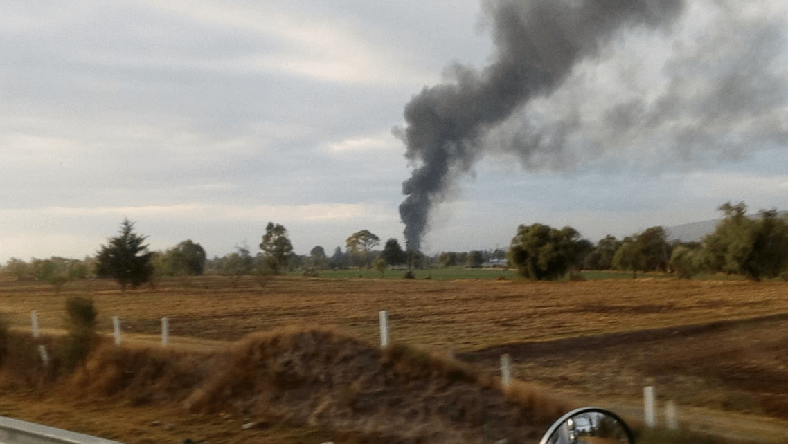 FOTO Explosión revela bodega de combustible ilegal en Tepeaca, Puebla (Twitter @ZonaSegPuebla 22 marzo 2019 puebla)