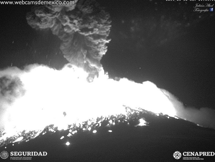 FOTO Tras explosión del volcán Popocatépetl, se mantiene alerta amarillo fase 2 Cenapred 18 marzo 2019