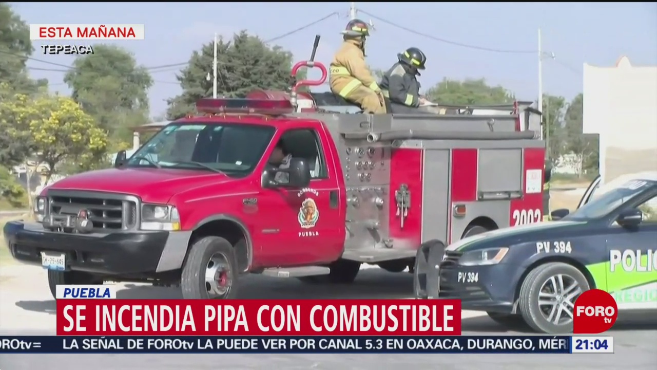 Foto: Explota Pipa Combustible Tepeaca Puebla 22 de Marzo 2019
