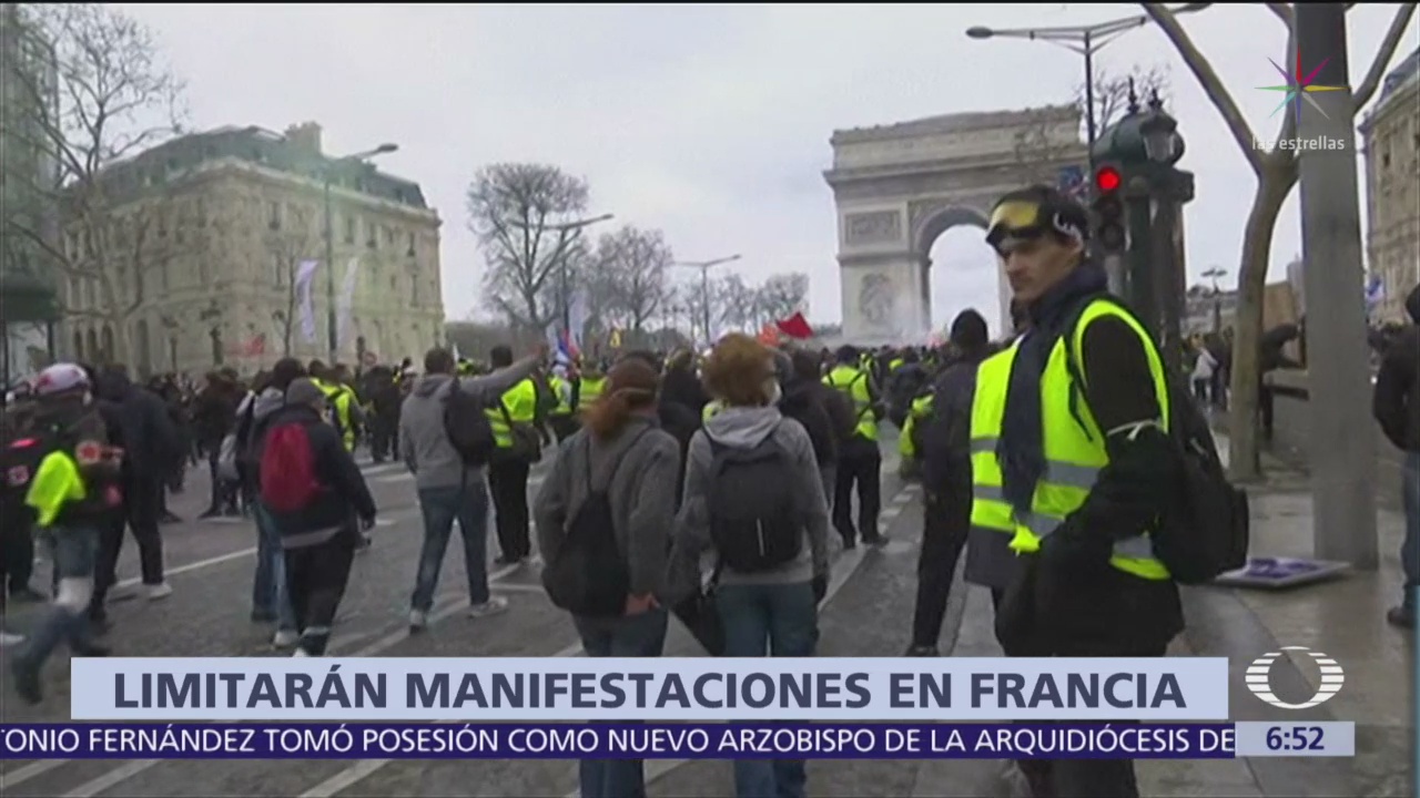 Francia prohíbe protestas de chalecos amarillos en Campos Elíseos