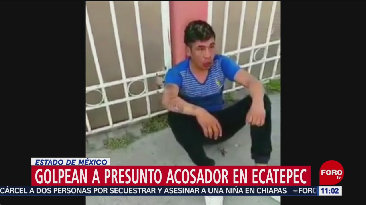 Golpean a presunto acosador en Ecatepec, Estado de México