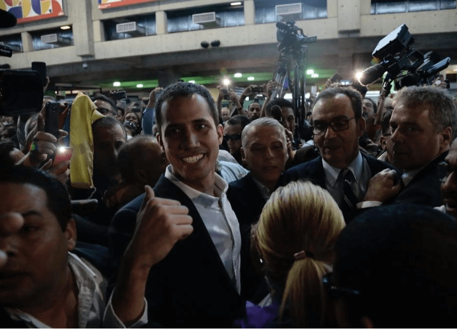 Foto: Juan Guaidó llega al aeropuerto de Caracas, tras gira por Sudamérica. 4 de marzo de 2019, Venezuela 