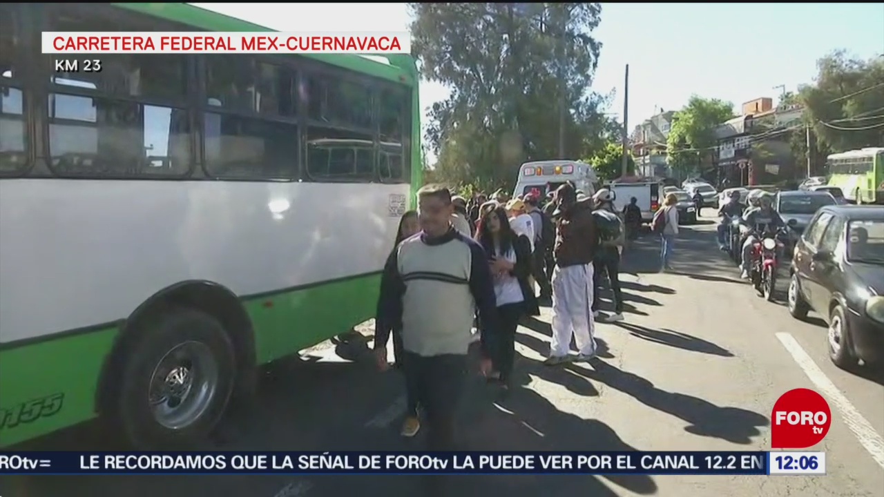 Hablan testigos de choque de autobús en carretera México-Cuernavaca