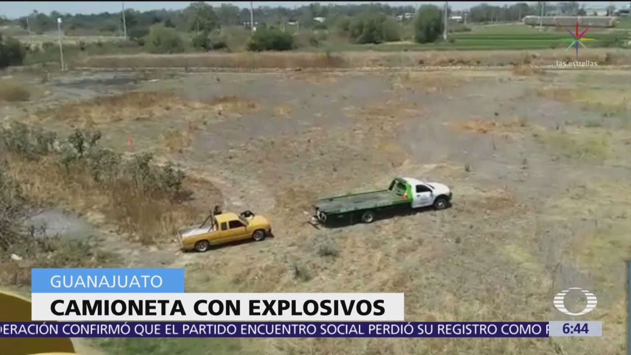 Hallan camioneta con explosivos en Guanajuato