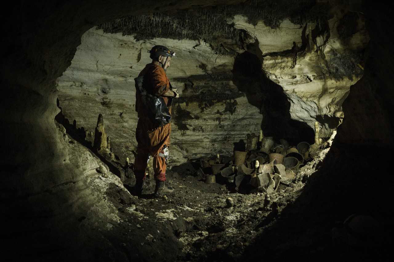 Foto: Hallan tesoro maya en cueva Balakmul , 4 de marzo 2019. Cuartoscuro