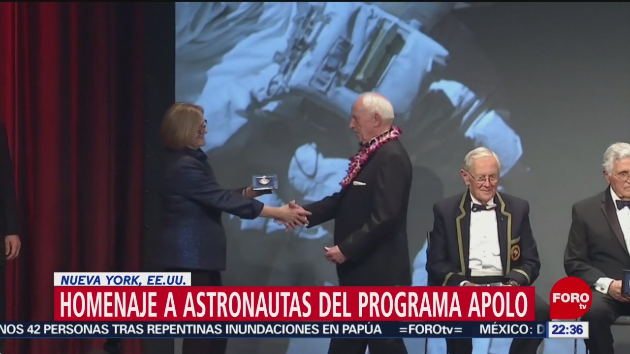 FOTO: Homenaje a astronautas del programa Apolo en Nueva York, 17 marzo 2019