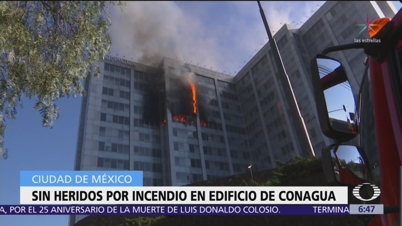 Foto: Incendio afecta edificio de Conagua en CDMX