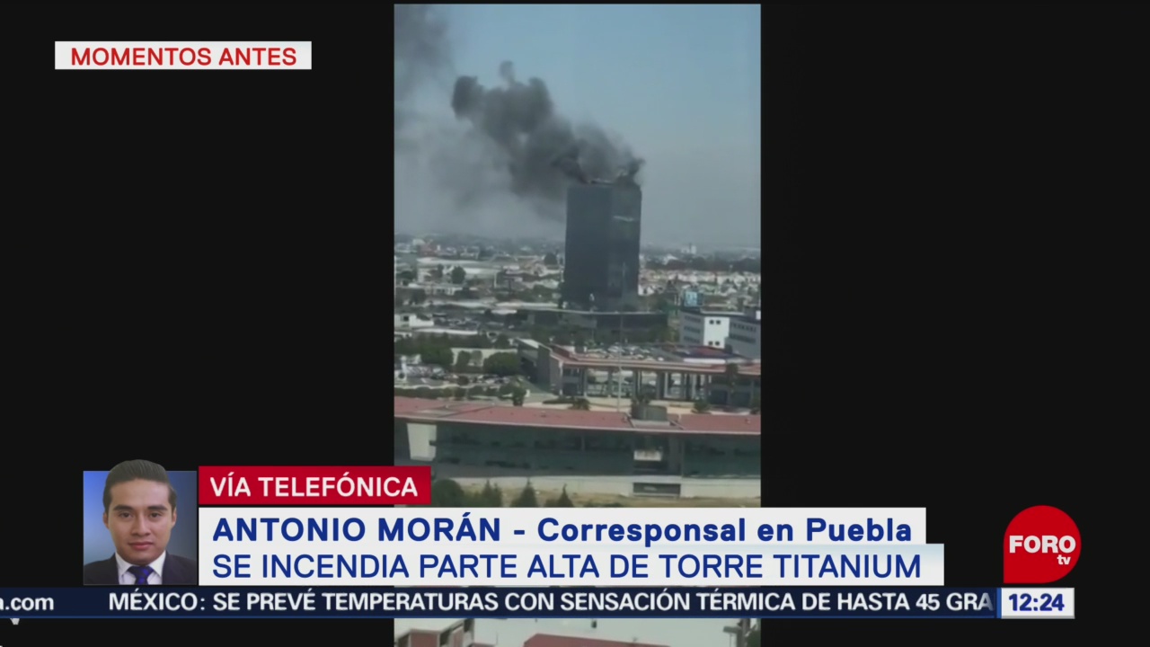 Incendio de Torre Titanium genera columna de humo negro
