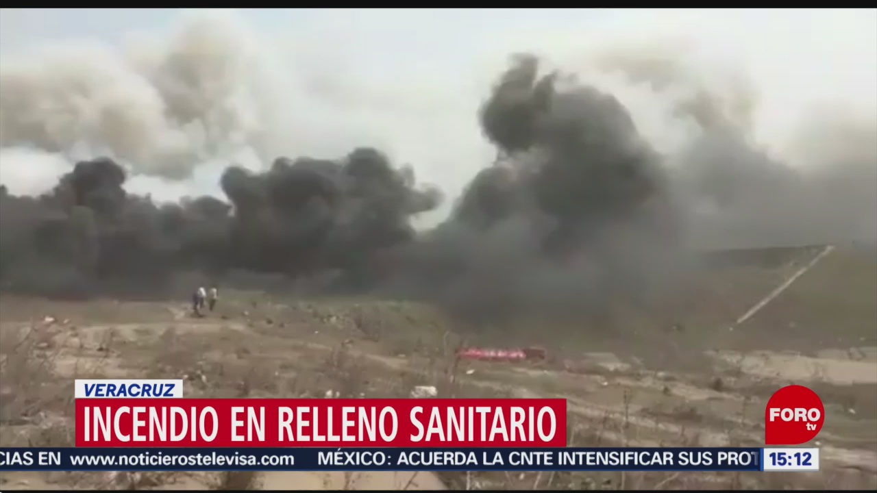 FOTO: Incendio en relleno sanitario en Veracruz, 31 Marzo 2019
