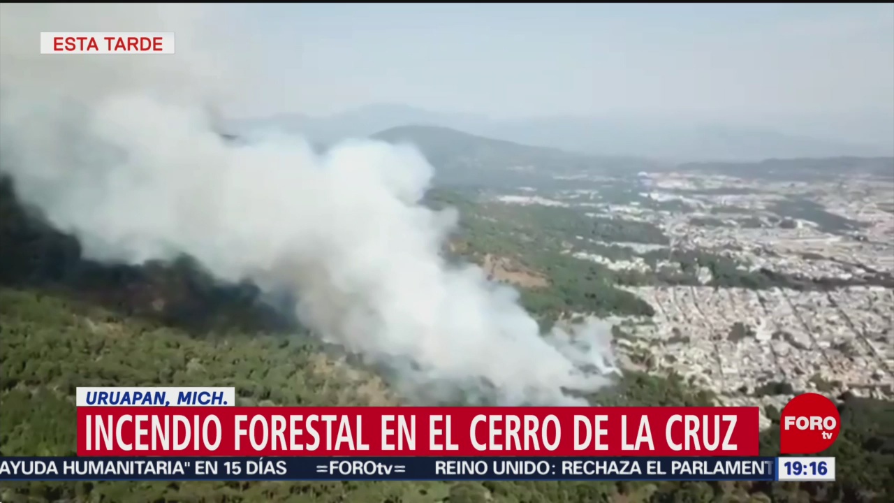 Foto: Incendio Forestal Cerro Cruz Michoacán 29 de Marzo 2019
