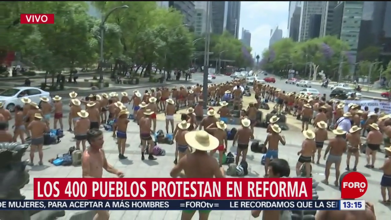 Foto: Integrantes de los 400 pueblos protestan en Reforma