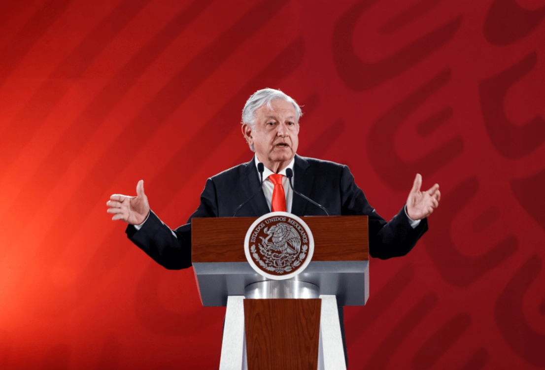 Foto: El presidente López Obrador durante conferencia de prensa, 7 de marzo de 2019, Ciudad de México, México