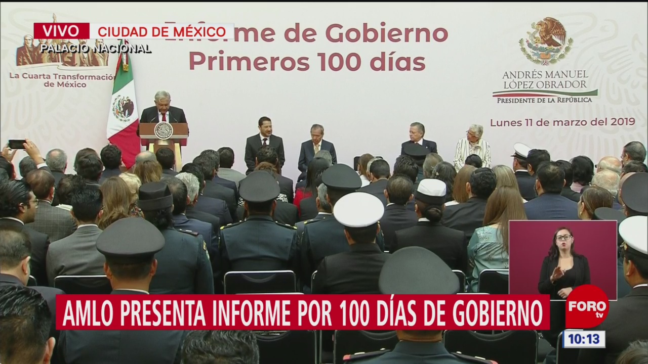 López Obrador rinde informe por primeros 100 días de Gobierno