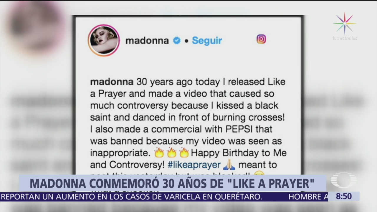 Madonna celebra 30 años de su clásico ‘Like a prayer’