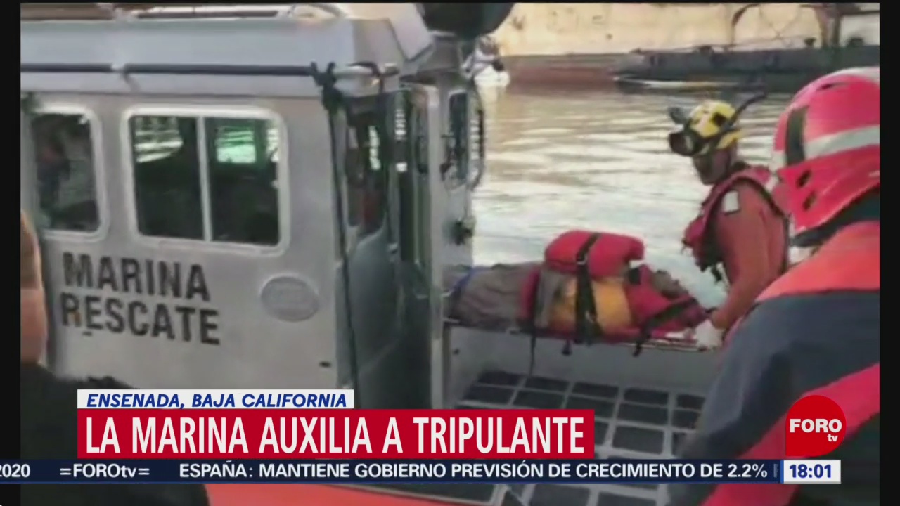 Foto: Marina auxilia a tripulante en Baja California