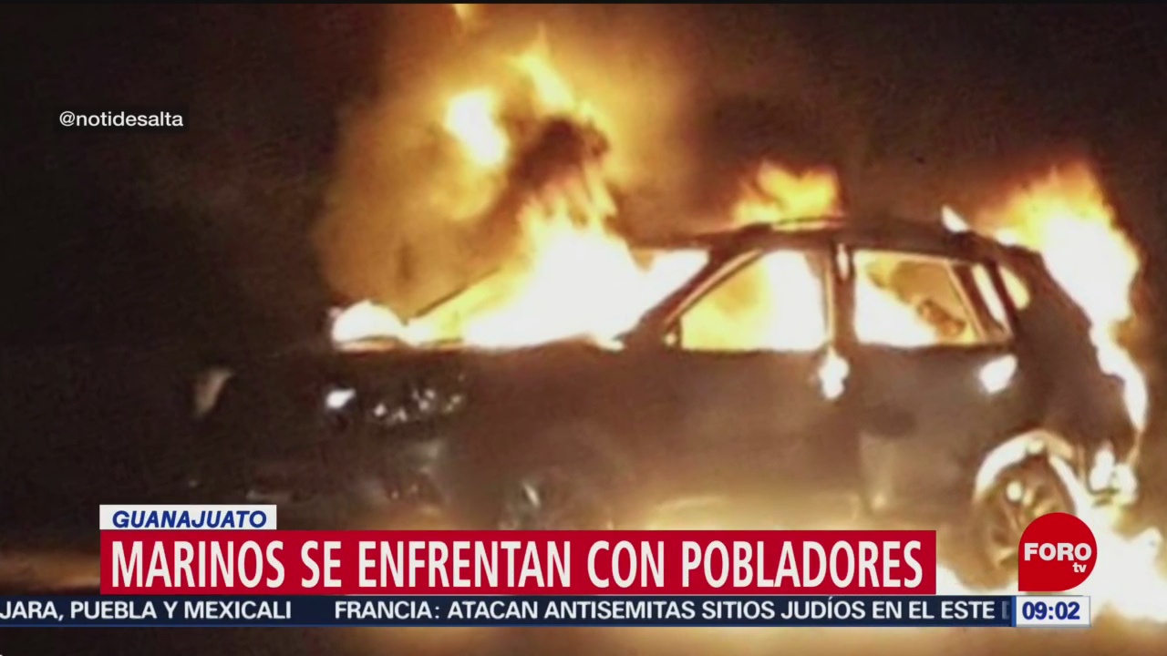 Marinos se enfrentan con civiles en Guanajuato