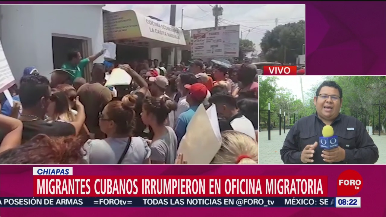 FOTO: Migrantes cubanos irrumpen en instalaciones del INM en Chiapas, 16 marzo 2019
