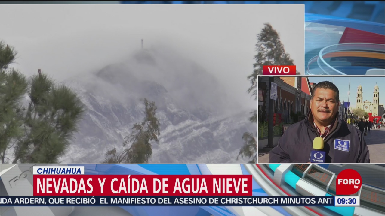 FOTO: Nevadas y caída de agua nieve afectan Chihuahua, 17 marzo 2019