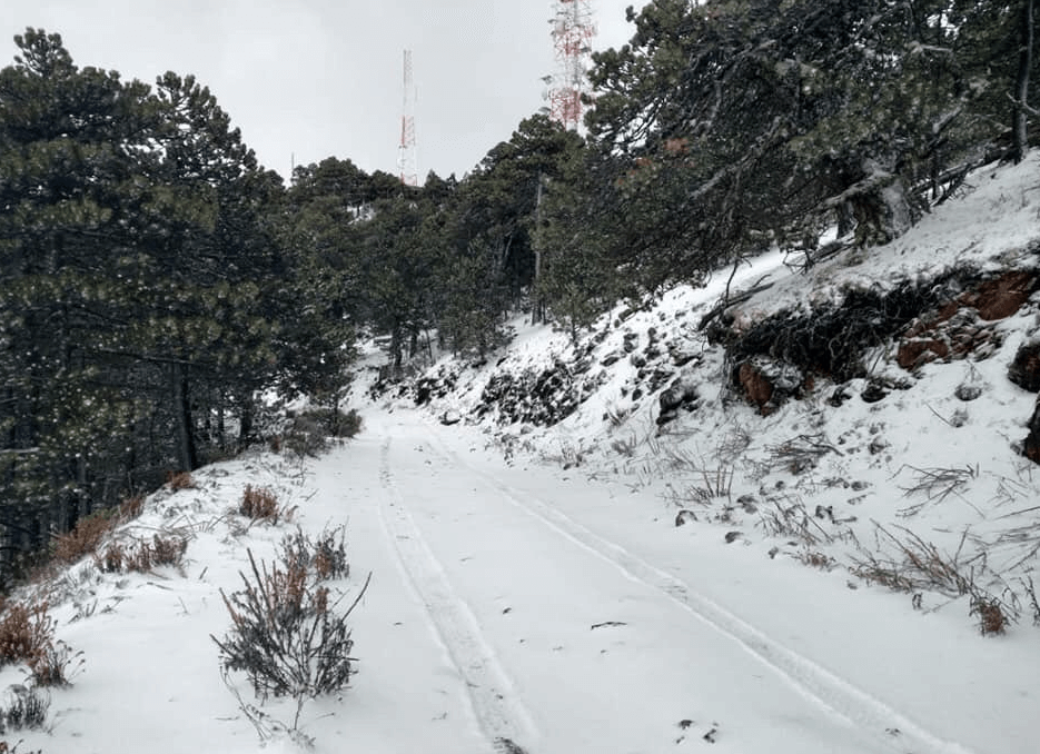 FOTO Nieve cubre el Cerro del Potosí, en Nuevo León, a días de que inicie la primavera (Protección Civil NL 18 marzo 2019)