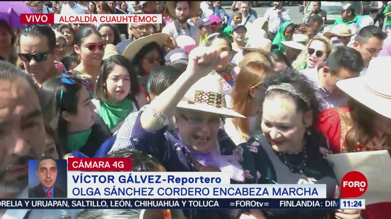 Foto: Olga Sánchez Cordero encabeza marcha por Día Internacional de la Mujer