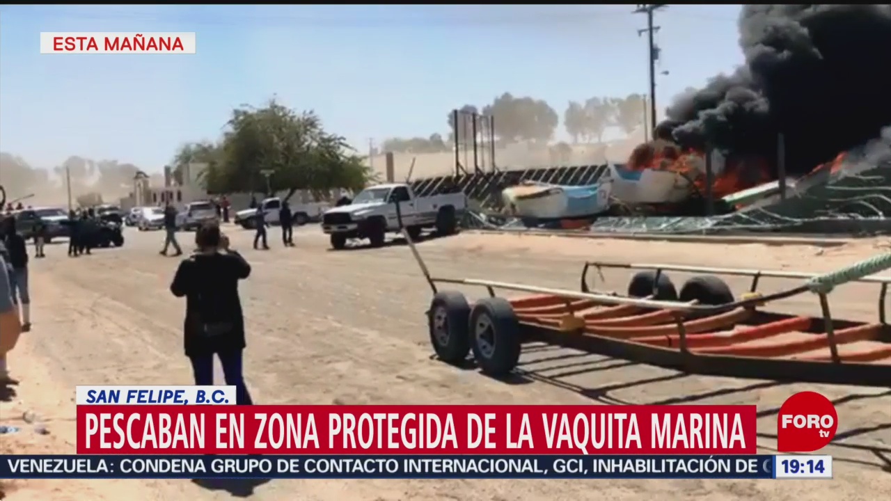 Foto: Pescadores Marinos Enfrentamiento Zona Protegida Vaquita Marina 28 de Marzo 2019