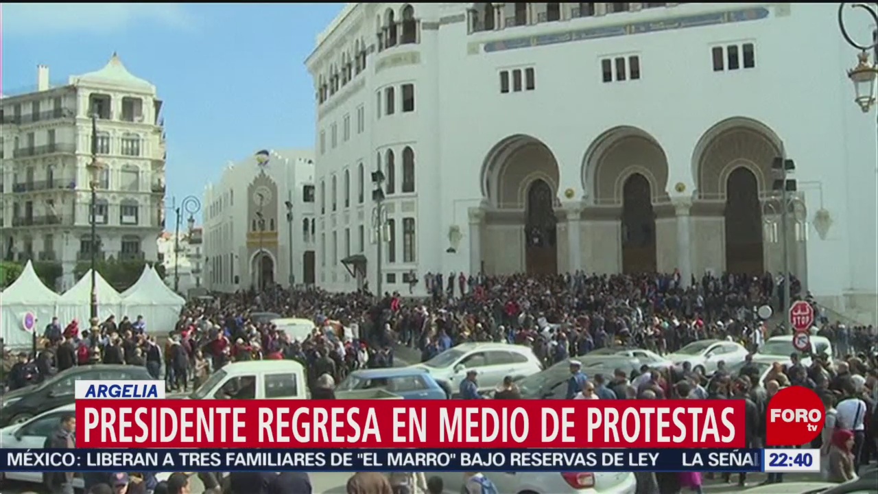 FOTO: Presidente regresa en medio de protestas en Argelia, 10 marzo 2019