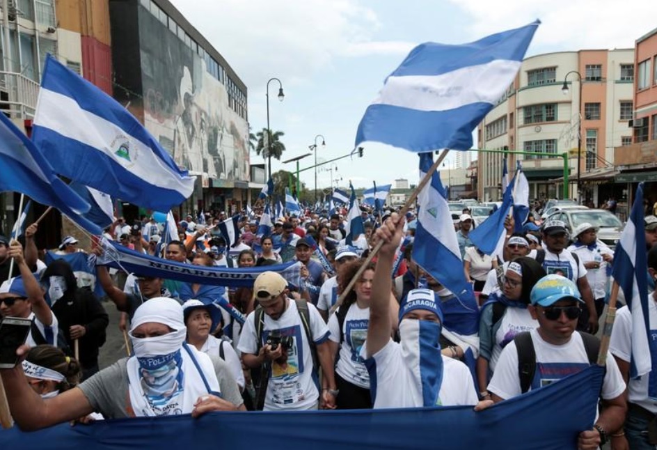 Foto: Disidentes nicaragüenses protestan contra el gobierno del presidente Daniel Ortega, 20 de enero de 2019 (Reuters)